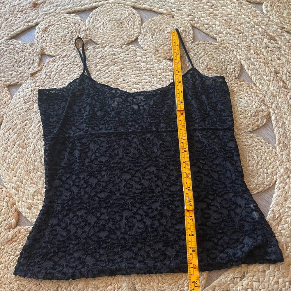 Women's Vintage DKNY Size S Velvet Sheer Cami Tank Top - Picture 6 of 6